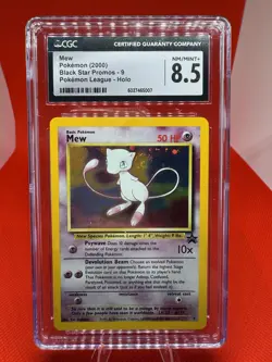 CGC 8.5 NM/MINT+ MEW SWIRL Holo Black Star Promo Pokemon League #9 TCG (2000) - Image 1