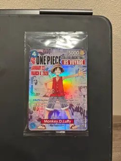 One Piece Monkey D. Luffy US Voyage College Basketball Promo Card Gonzaga SEALED - Image 1