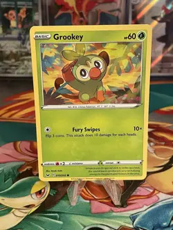 Pokemon TCG Sword And Shield Grookey Common Card 10/202 2020 NM - Image 1