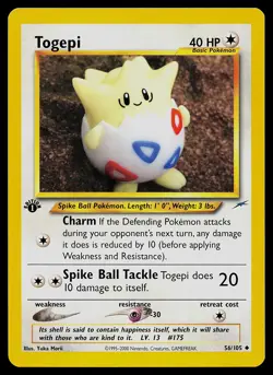 Pokemon Card - Togepi Neo Destiny 56/105 Uncommon 1st Edition - Image 1