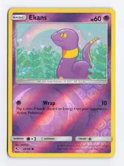 Ekans (25) 25/68 Reverse Holo Common Hidden Fates Pokemon Card LP/NM - Image 1