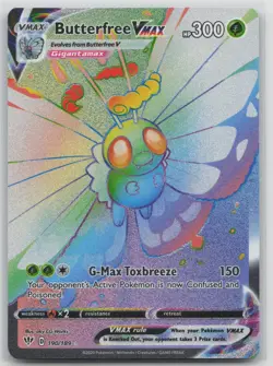 Pokemon Card Butterfree VMAX (Secret) Secret Rare SWSH03 Darkness Ablaze 190/189 - Image 1