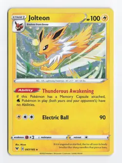 Jolteon 047/185 Cosmos Holo Rare Blister Vivid Voltage Promo Pokemon Card LP/NM - Image 1