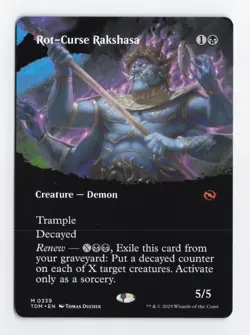 Rot-Curse Rakshasa Borderless Normal M Tarkir Dragonstorm MTG Card TCG NM - Image 1