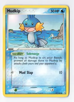 Mudkip 57/100 Regular Common Crystal Guardians Vintage Pokemon Card LP/NM - Image 1