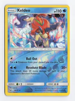Keldeo 26/73 Reverse Holo Shining Legends Pokemon Card NM - Image 1