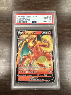 Charizard ~ 2023 Pokemon PSA Gem Mint 10 Crown Zenith V Holo Card 018/159 - Image 1