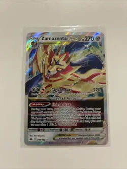 Pokemon TCG Zamazenta VSTAR Holo Ultra Rare Card Crown Zenith 099/159 - Image 1