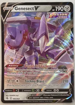 Genesect V 185/264 Fusion Strike Ultra Rare Holo Pokemon TCG Card NM - Image 1