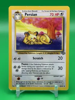 Persian 42/64 Jungle Uncommon Pokemon Vintage Card WOTC 1999 HP L6 Free Ship - Image 1