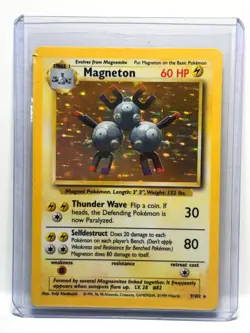 Magneton 9/102 Pokemon Card TCG Base Set Unlimited Holo HP - Image 2