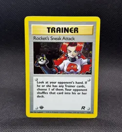Rocket's Sneak Attack 16/82 Holo Rare 1st Edition Team Rocket LP Pokemon Card - Image 1