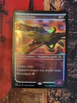 MTG Card: Lizard Blades (Kamigawa: Neon Dynasty) SHOWCASE FOIL - Image 1