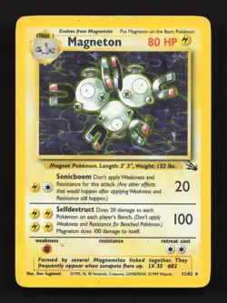 Magneton 11/62 Holo Rare Fossil Heavily Played Pokemon Card - Image 1