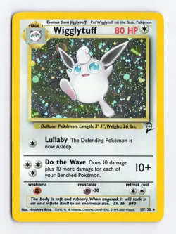 Wigglytuff 19/130 Holo Rare Base Set 2 WOTC Pokemon Card HP/DMG - Image 1