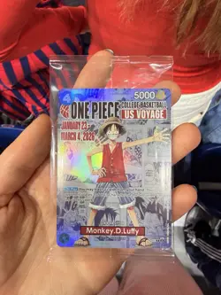 One Piece Monkey D. Luffy US Voyage College Basketball Promo Card Gonzaga SEALED - Image 1