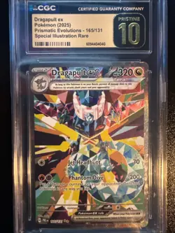 Dragapult ex 165/131 SIR Pokemon Prismatic Evolutions CGC Pristine 10 Pop 8 - Image 2