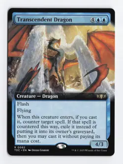 Transcendent Dragon Extended Art Normal Rare Commander Dragonstorm MTG NM - Image 1