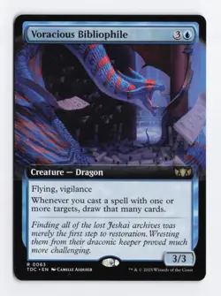 Voracious Bibliophile Extended Art Normal Rare Commander Dragonstorm MTG NM - Image 1