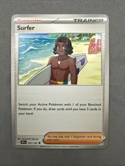 Pokemon TCG * SV Surging Sparks 187/191 Surfer Uncommon * FRESH PK - Image 1