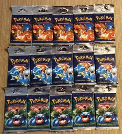 POKEMON BASE SET LONG BOOSTER PACKS 3 PACKS 1 OF EACH ART - Image 1