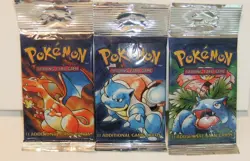 POKEMON BASE SET LONG BOOSTER PACKS 3 PACKS 1 OF EACH ART - Image 3