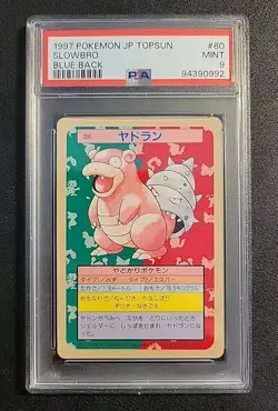 PSA MINT 9 POKEMON 1997 TOPSUN SLOWBRO BLUE BACK #080 POCKET MONSTERS VENDING - Image 1