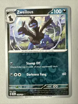 Pokemon TCG * SV Surging Sparks * 118/191 Zweilous Common * REVERSE HOLO * NM - Image 1