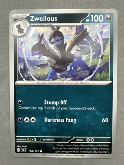 Pokemon TCG * SV Surging Sparks 118/191 Zweilous Common * FRESH PK - Image 1