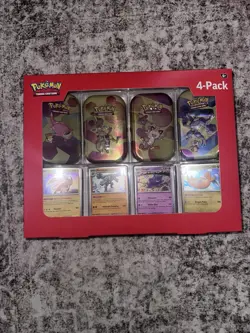 Pokemon TCG 151 Mini Tins 4 Pack + 4 Promos 💎SEALED💎 Sams Club Exclusive NEW - Image 1