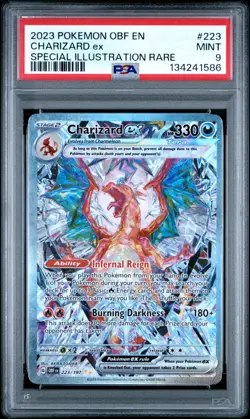 2023 POKEMON OBF EN-OBSIDIAN FLAMES SPECIAL ILLUSTRATION RARE CHARIZARD EX PSA 9 - Image 1