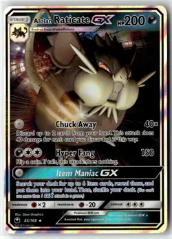Alolan Raticate GX ⭐ 85/168 Holo Rare GX Celestial Storm 2018 Pokemon NM - Image 1