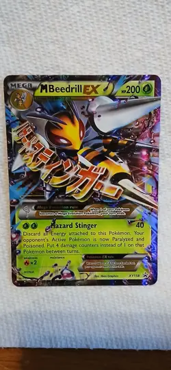 Pokemon TCG Mega M Beedrill EX XY158 Black Star Promo Holo Ultra Rare - Image 1