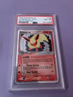 2005 POKEMON EX DELTA SPECIES FLAREON EX-HOLO PSA 8 - Image 1