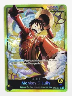 One Piece - ST29 Monkey.D.Luffy 001 Leader Gold Foil Promo SP ALT ART - Image 1