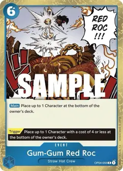 ONE PIECE TCG: Gum-Gum Red Roc OP04-056 Rare Kingdoms of Intrigue English NM - Image 1