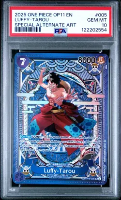 PSA 10 - 2025 ONE PIECE OP11-A FIST OF DIVINE SPEED 005 LUFFY-TAROU SPECIAL ALT - Image 1