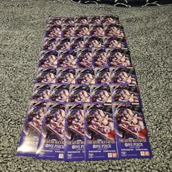 Lot of 35 One Piece OP14 - THE AZURE SEA’S SEVEN - Sleeved Blister Booster Packs - Image 1