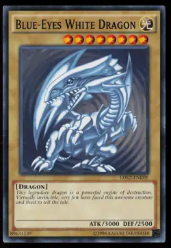 Yugioh Blue-Eyes White Dragon (Version 2) LDK2-ENK01 Common NM - Image 1