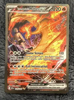 Pokemon TCG Team Rockets Moltres EX Holo Card 229/182 Sir Destined Rivals NM - Image 1