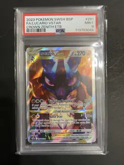 Pokemon TCG Lucario VSTAR SWSH291 Holo Black Star Promo Crown Zenith PSA 9 Mint - Image 1