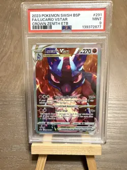 Pokemon TCG Lucario VSTAR SWSH291 Holo Black Star Promo Crown Zenith PSA 9 Mint - Image 1