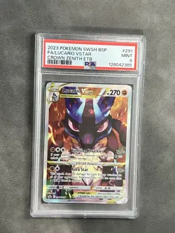Pokemon TCG Lucario VSTAR SWSH291 Holo Black Star Promo Crown Zenith PSA 9 Mint - Image 1