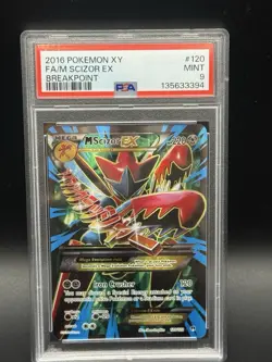 Pokemon XY Breakpoint M Mega Scizor EX Full Art Card 120/122 PSA 9 - Image 1