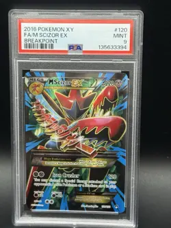 Pokemon XY Breakpoint M Mega Scizor EX Full Art Card 120/122 PSA 9 - Image 3