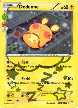Pokemon TCG Dedenne RC10/RC32 XY Generations Radiant Collection Holo DMG - Image 1