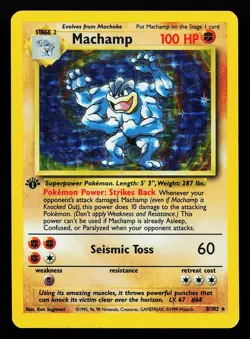 Machamp 8/102 Holo Rare 1st Edition Base Set Unlimited Pokemon Card - Image 1