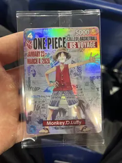 One Piece Monkey D. Luffy US Voyage College Basketball Promo Card Sealed - Image 1