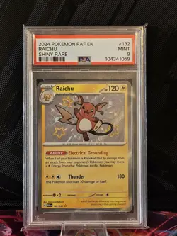 Pokemon TCG Raichu Card Paldean Fates 132/091 Shiny Rare PSA 9 - Image 1