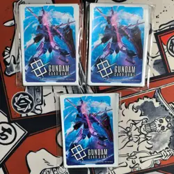 Gundam TCG Card Game Aile Strike Gundam Promo Sleeves Release Event lot of 3 - Image 1